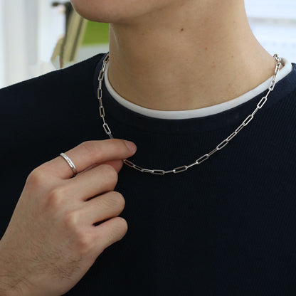 (Upgraded Version) 18k Gold Paper Clip Chain Necklace (White/Rose/Yellow Gold)