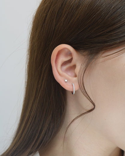 18k Gold Pavé Diamond Huggie Earrings, Single or Pair