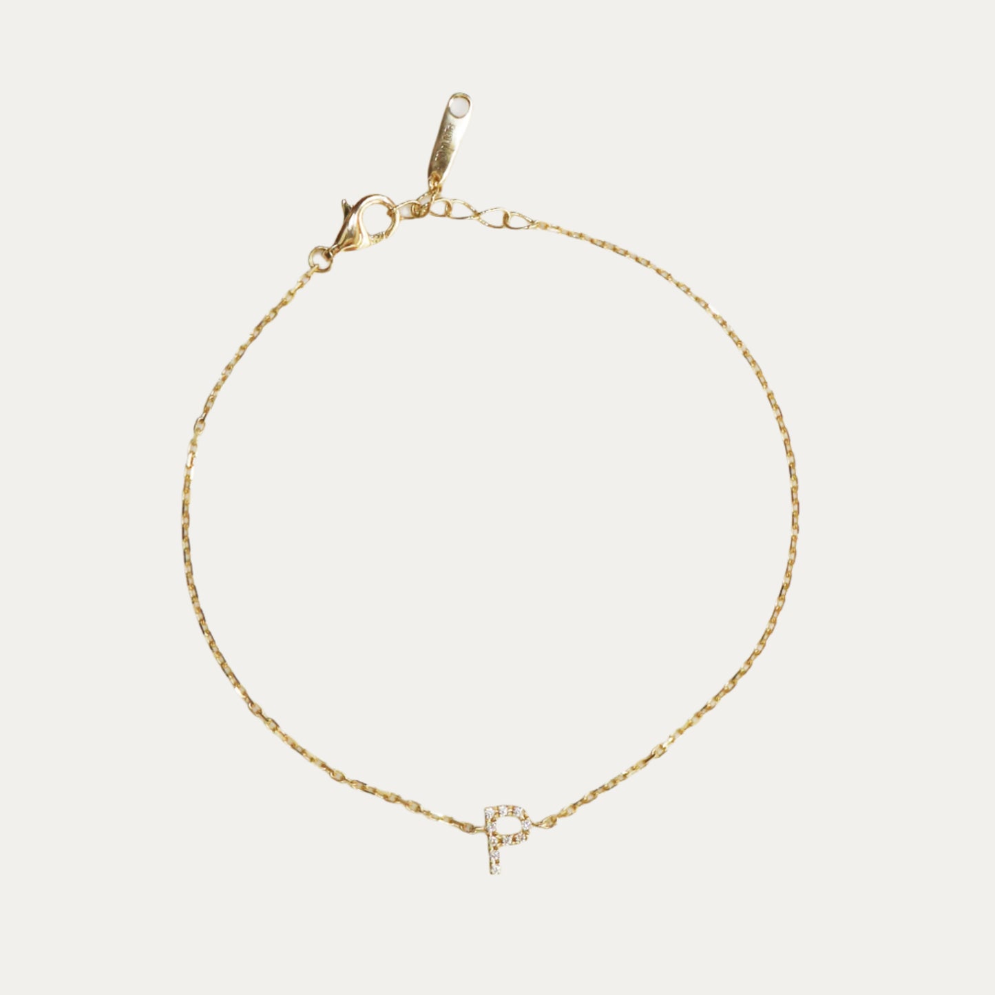Alphabet Diamond Bracelet (White/Rose/Yellow Gold)