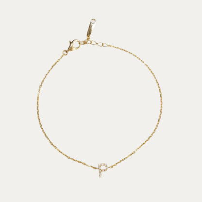 Alphabet Diamond Bracelet (White/Rose/Yellow Gold)