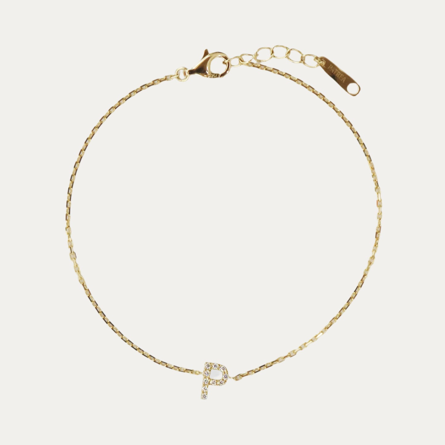 Alphabet Diamond Bracelet (White/Rose/Yellow Gold)