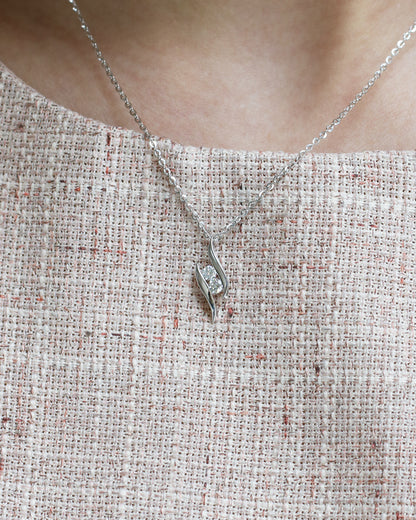 18k White Gold 0.16ct Diamond Necklace