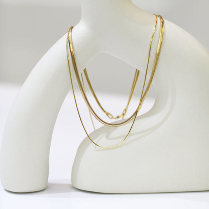 18k Yellow Gold 2.5mm Herringbone Chain Necklace