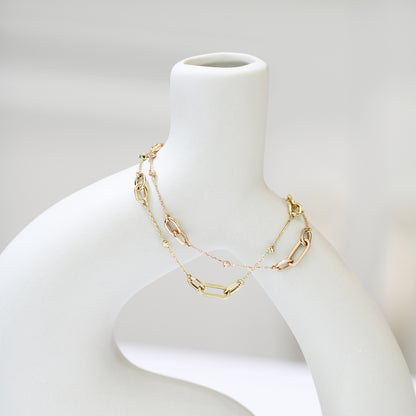 Cova Interlocking Bracelet (Rose/Yellow Gold)