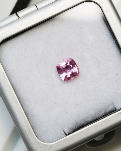 Unheated Padparadscha Sapphire Cushion 0.85ct with Certificate