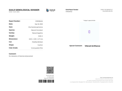 Unheated Pink Sapphire Cushion 0.82ct with Certificate-Loose Stones-Patrea Jewelry,粉紅藍寶石 香港,天然鑽石 香港, 香港 天然 粉紅藍寶石,Certified pink sapphire price HK,Pink sapphire fine jewelry hk, 粉紅藍寶石 價錢, Pink sapphire customize hk, Pink sapphire bespoke jewelry hong kong,粉紅藍寶石 訂制 香港,尖沙咀 鑽石珠寶店,香港 GIA鑽石專門店,尖沙咀 訂造結婚戒指, Best jewelry store Tsim Sha Tsui, Tsim Sha Tsui diamond jewelry shop, jewelry showroom hk