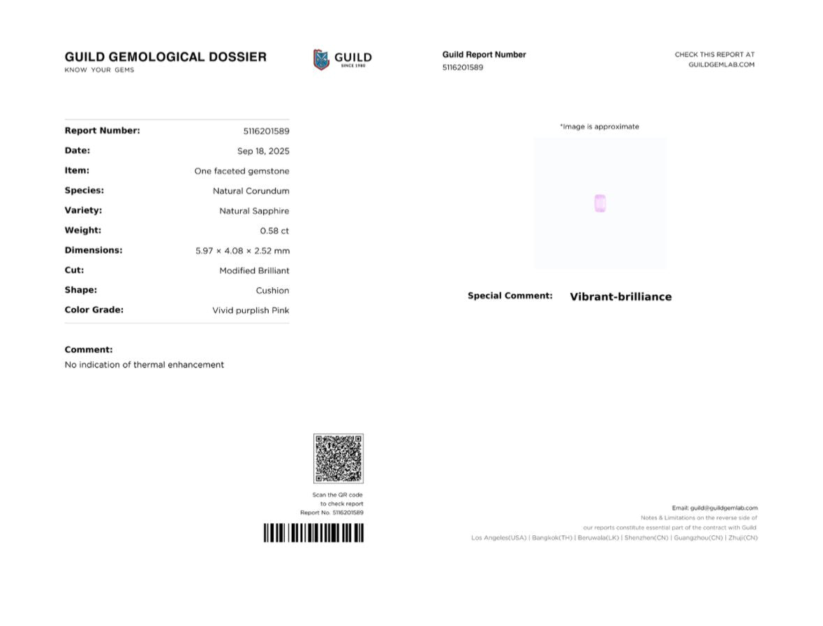 Unheated Purplish Pink Sapphire Cushion 0.58ct with Certificate-Loose Stones-Patrea Jewelry,粉紅藍寶石 香港,天然鑽石 香港, 香港 天然 粉紅藍寶石,Certified pink sapphire price HK,Pink sapphire fine jewelry hk, 粉紅藍寶石 價錢, Pink sapphire customize hk, Pink sapphire bespoke jewelry hong kong,粉紅藍寶石 訂制 香港,尖沙咀 鑽石珠寶店,香港 GIA鑽石專門店,尖沙咀 訂造結婚戒指, Best jewelry store Tsim Sha Tsui, Tsim Sha Tsui diamond jewelry shop, jewelry showroom hk