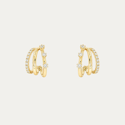 18k Gold 3-row Pavé and Prong Set Diamond Huggie Earrings, Pair-Patrea Jewelry,結婚珠寶 香港,尖沙咀 鑽石珠寶店,香港 GIA鑽石專門店,尖沙咀 訂造結婚戒指, Best jewelry store Tsim Sha Tsui, Tsim Sha Tsui diamond jewelry shop, jewelry showroom hk,輕婚紗首飾, 婚禮耳環,新娘首飾,婚戒推薦, bridal jewelry hk, 18k white gold diamond jewelry,一 卡 鑽石 幾多 錢,買 求婚 戒指,一 卡 鑽石 多少 錢,求婚 戒指 預算,一 卡 鑽石 戒指 價錢,gia 證書,香港 鑽石, natural diamond ring hk, 天然鑽石戒指 香港,求婚 戒指 香港, 鑽戒 訂造, 求婚 一 卡