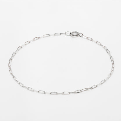 18k White Gold Mini Paper Clip Bracelet 18k 白金迷你圈圈手鏈