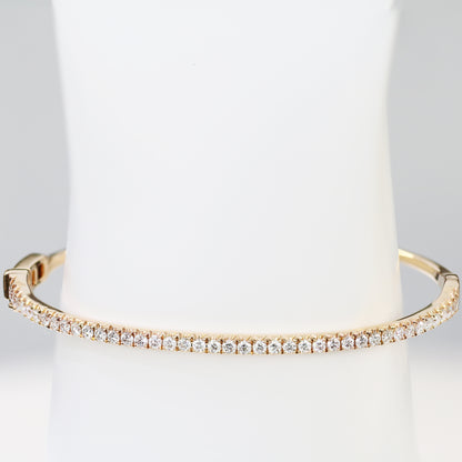 Classic Half Eternity Diamond Bangle (White/Rose/Yellow Gold)