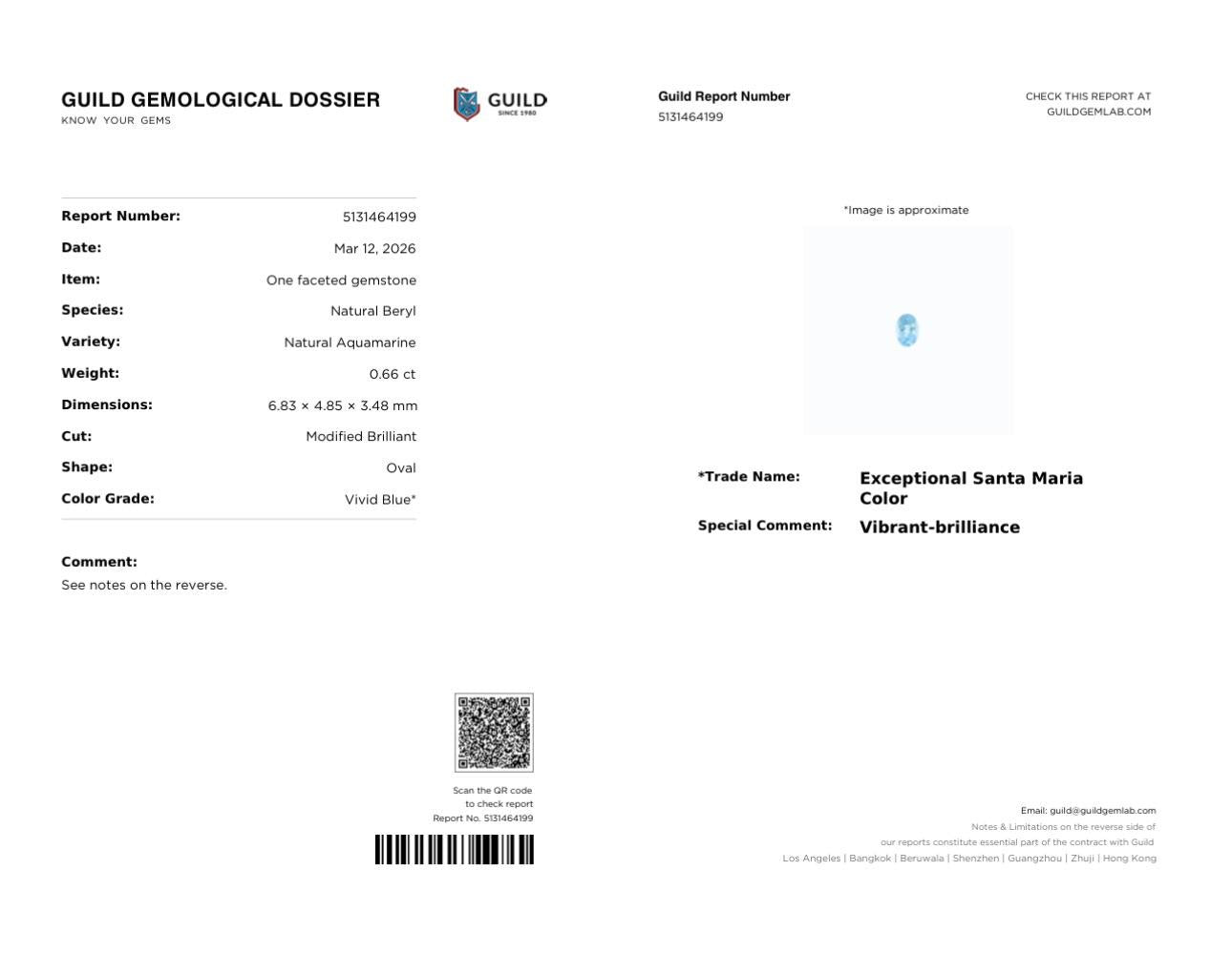 Irena Exceptional Santa Maria Aquamarine with Certificate