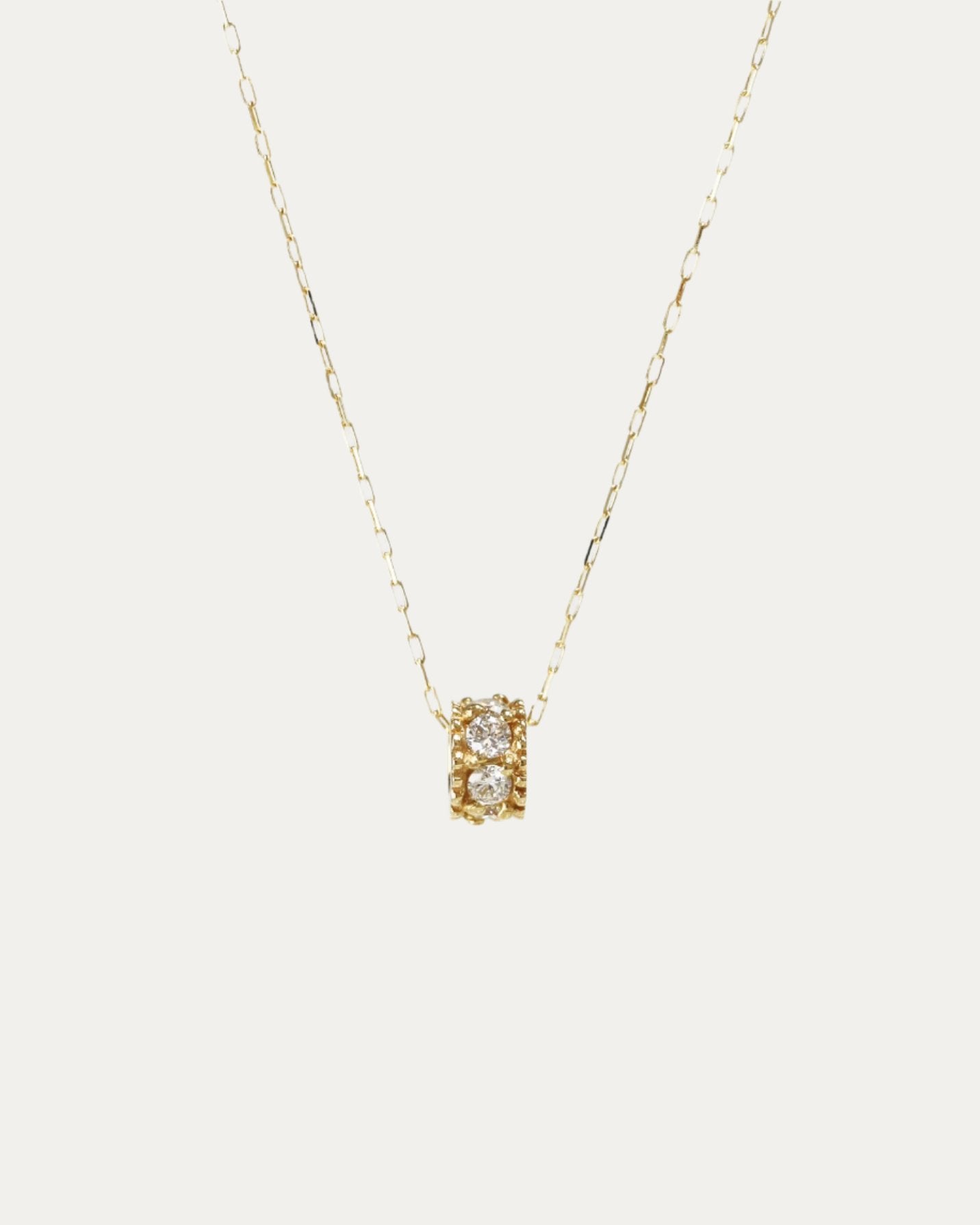 Platinum/18k Yellow Gold Mini Diamond Roll Necklace