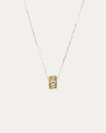 Platinum/18k Yellow Gold Mini Diamond Roll Necklace