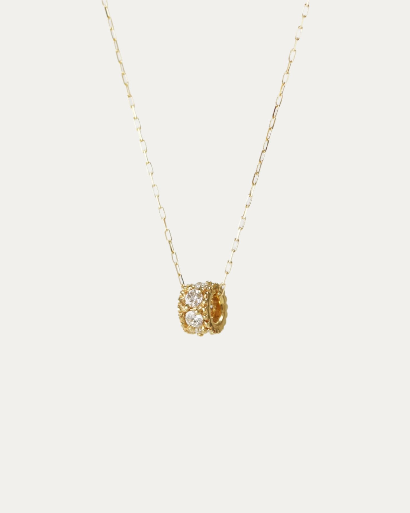 Platinum/18k Yellow Gold Mini Diamond Roll Necklace