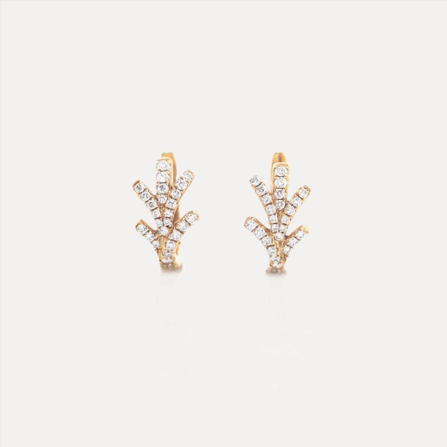 18k Gold 0.37ct Huggie Hoop Diamond Earrings, Pair