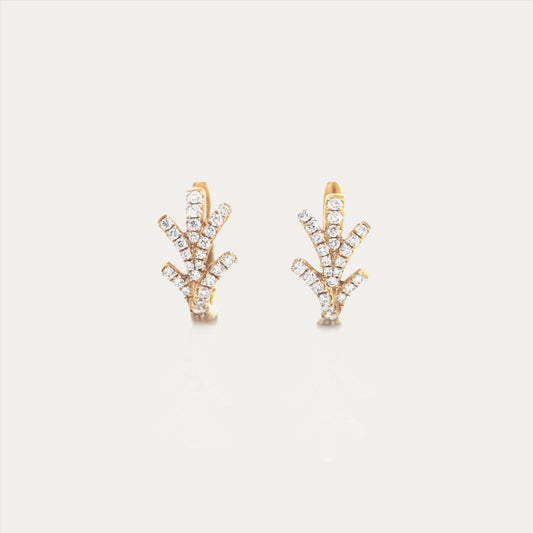 18k Gold 0.37ct Huggie Hoop Diamond Earrings, Pair