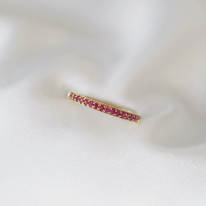 18k玫瑰金26份半圈紅寶石戒指 18k Rose Gold 0.26ct Ruby Half Eternity Ring