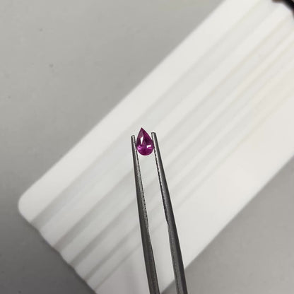 Unheated Hot Pink Sapphire Pear 0.33ct with Certificate