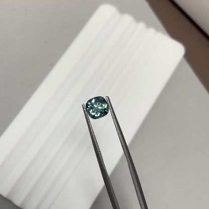 Unheated Teal Sapphire Cushion 1.63ct with Certificate