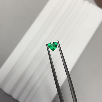 Verdant Green Emerald Heart 0.31ct with Certificate