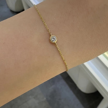 Donut 0.10ct Bezel Set Diamond Bracelet (White/Rose/Yellow Gold)