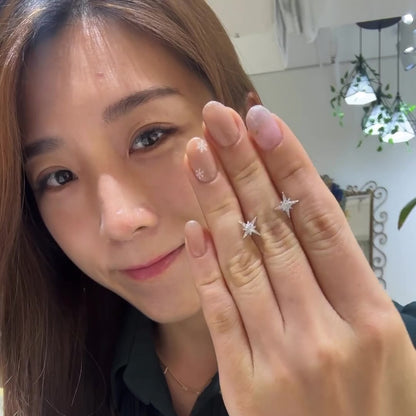 18k White Gold Meteorites Diamond Earrings 18k白金星芒鑽石耳環