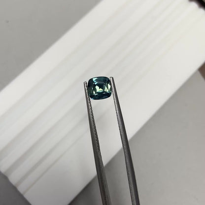 Unheated Teal Sapphire Cushion 1.43ct with Certificate
