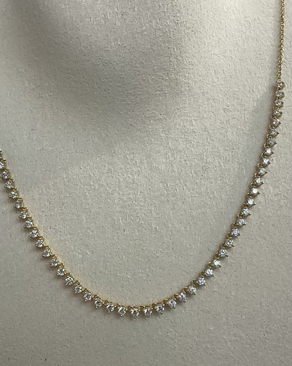 18k金鑽石頸鍊 頸鏈 18k Gold Half Diamond Tennis Necklace
