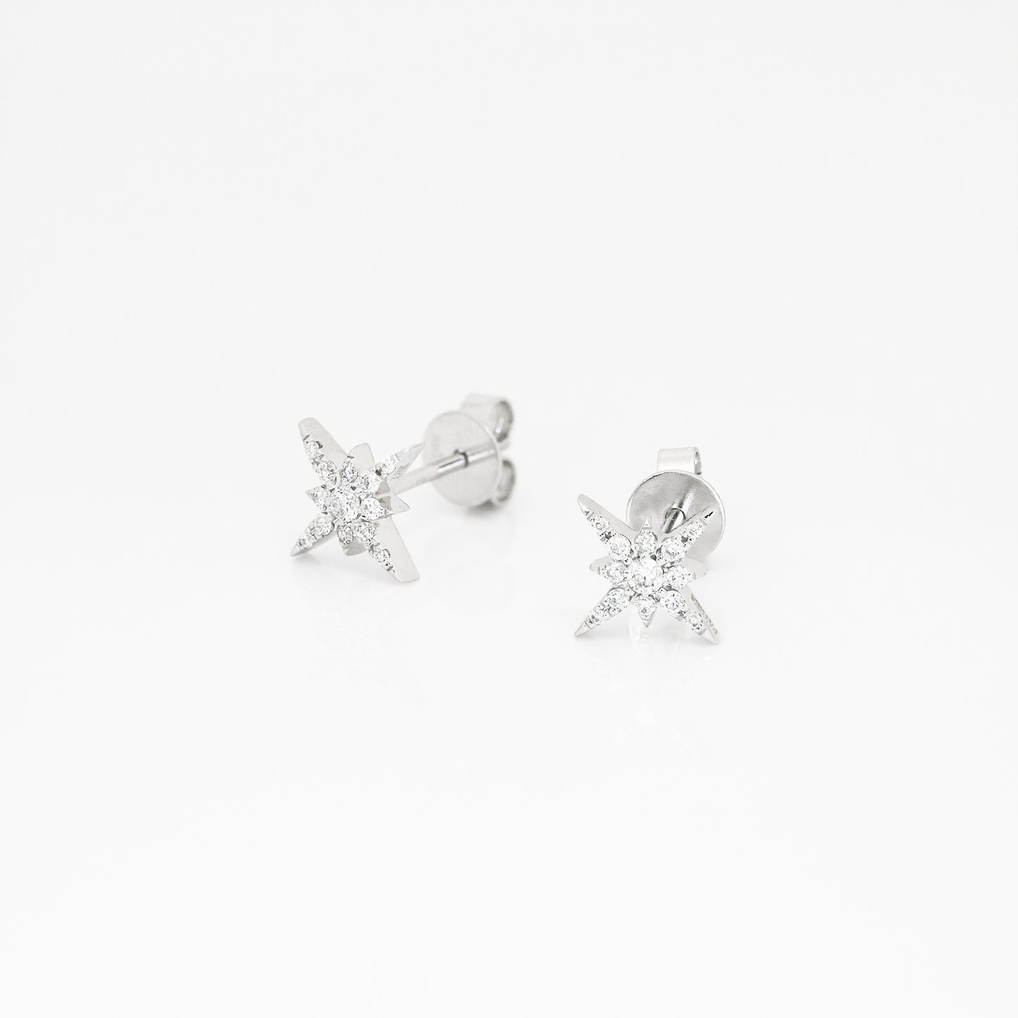18k White Gold Meteorites Diamond Earrings 18k白金星芒鑽石耳環