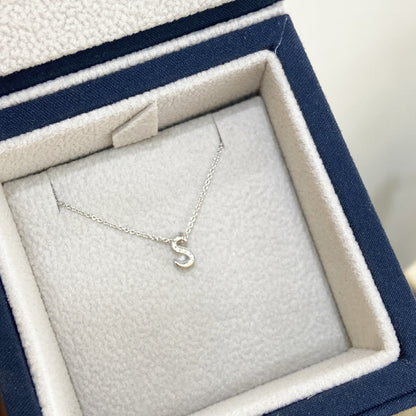18k Rose Gold Alphabet S Diamond Charm Pendant 18k玫瑰金字母鑽石吊墜 S