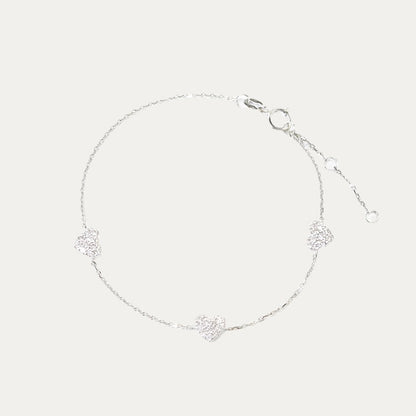 18k White Gold Heart Bracelet 18k白金心心手鏈