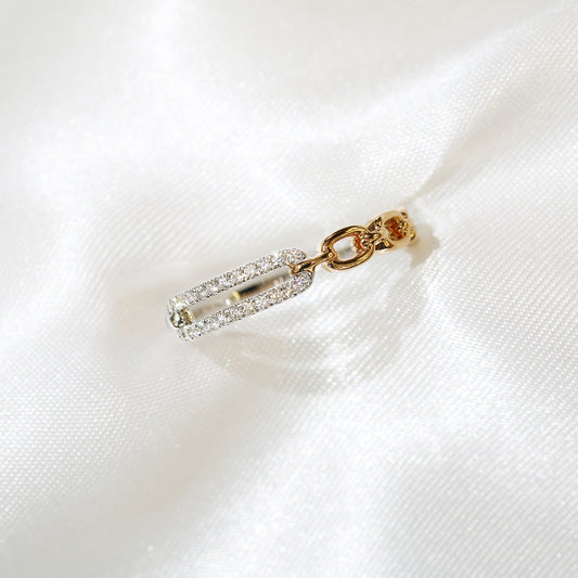 18k玫瑰金白金鑽石鏈條戒指 18k Rose Gold and White Gold Chain Diamond Ring