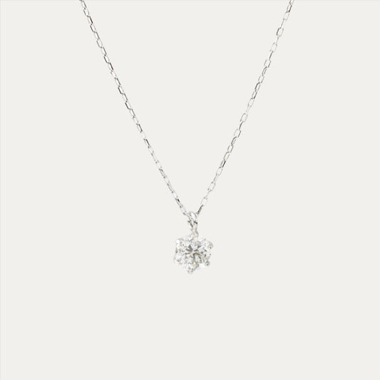 鉑金經典單鑽20份頸鍊 Platinum Classic 0.20ct 6-prong Solitaire Diamond Necklace