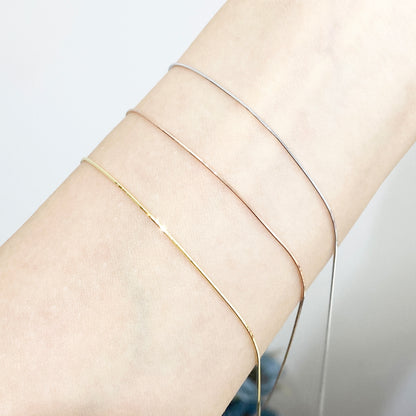 18k Gold Chain Snake Bone Necklace 18k金意大利蛇骨頸鍊