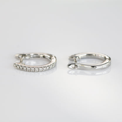 18k White Gold 0.11ct Diamond Ear Cuffs 18k白金鑽石耳環 耳圈