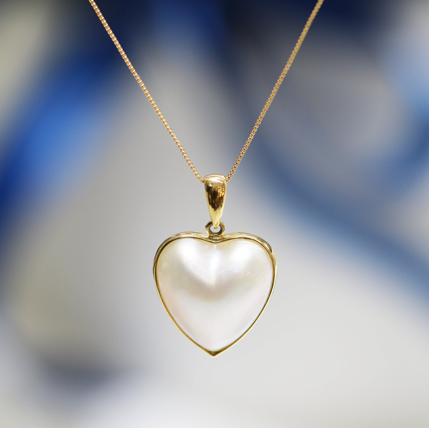 18k黃金心形珍珠馬貝母貝頸鏈 18k Yellow Gold Heart-shaped Mabe Necklace