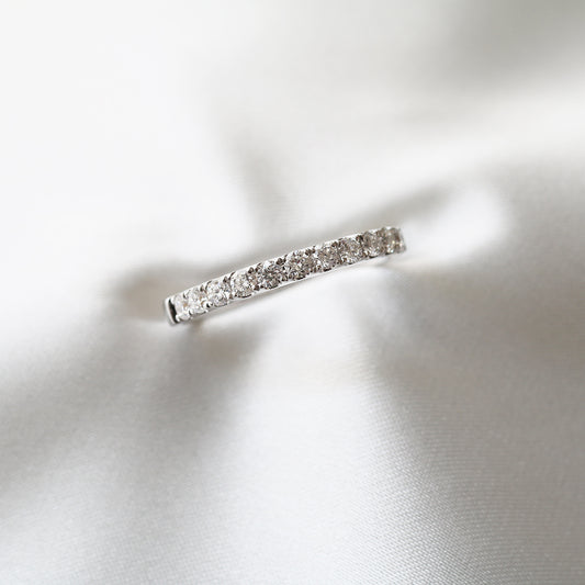 18k白金經典明亮式切割鑽石排戒 18k White Gold Classic Diamond Half Eternity Ring