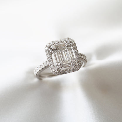 18K白金長方形切割鑽石介指 18k White Gold Baguette Step-cut Diamond Eternity Band
