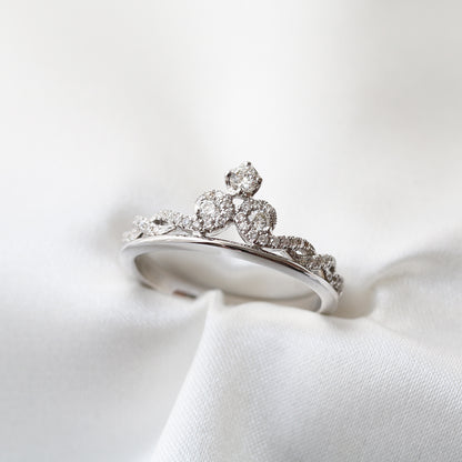 18k白金后冠鑽石戒指 18k White Gold Tiara Diamond Ring