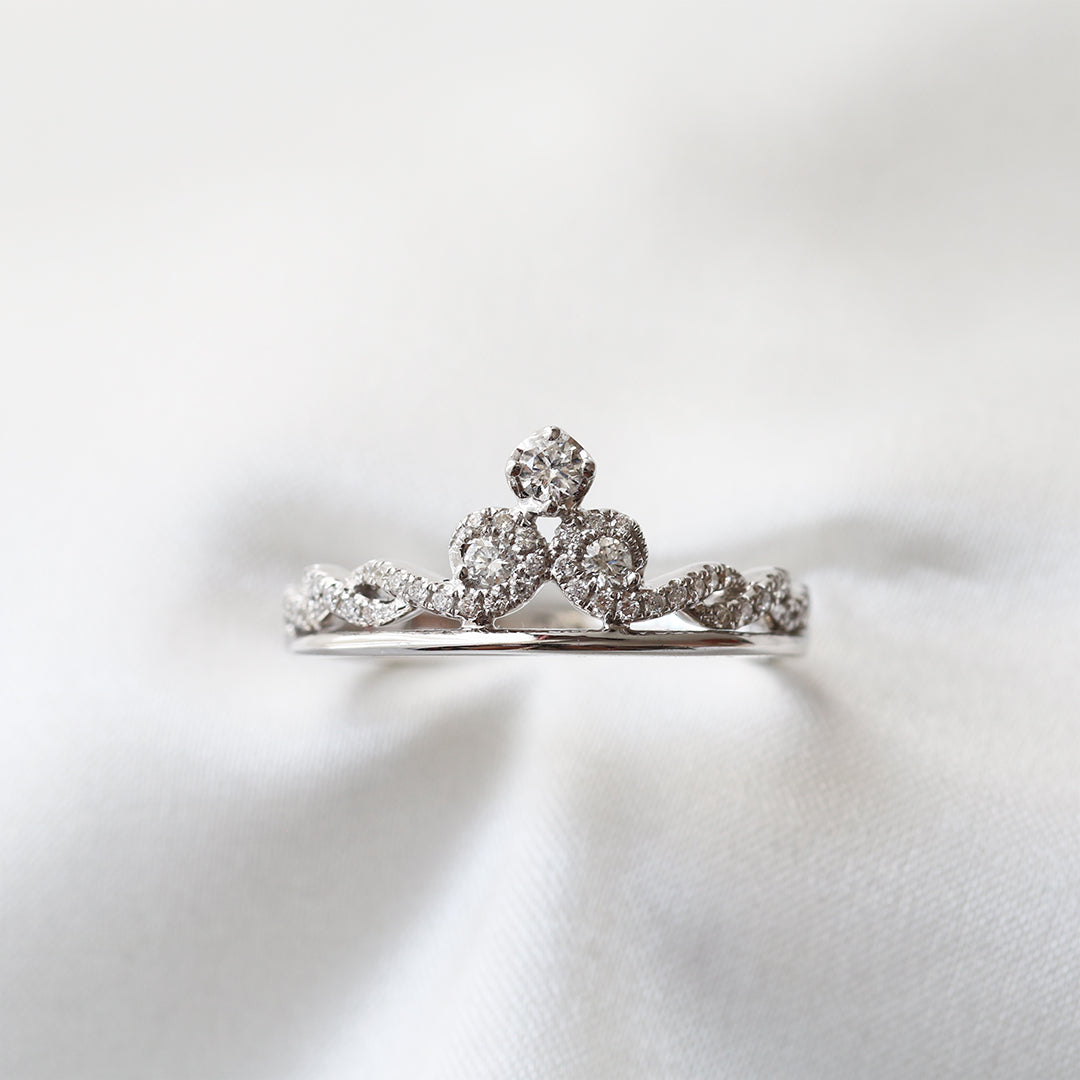 18k白金后冠鑽石戒指 18k White Gold Tiara Diamond Ring