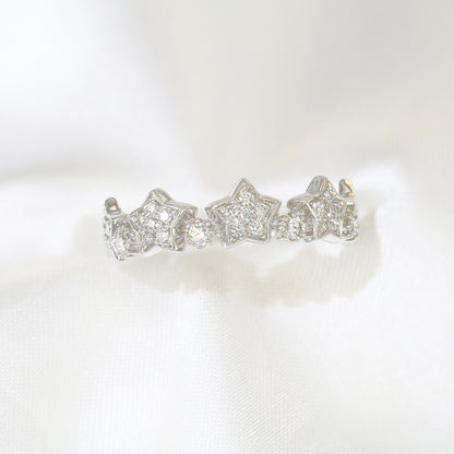 18k白金鑽石星形排戒 18k White Gold Stars Diamond Ring