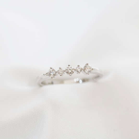 18k白金五顆鑽石排戒 18k White Gold 5-stone Diamond Ring