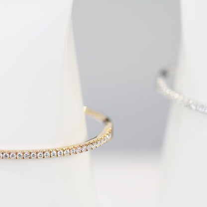 18k Rose/ White Gold Classic Diamond Bangle 18k玫瑰和白金鑽石手鈪