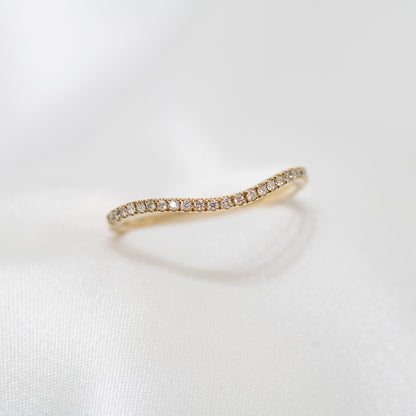 18k玫瑰金波浪造型鑽石戒指 18k Rose Gold Wavy Diamond Eternity Ring