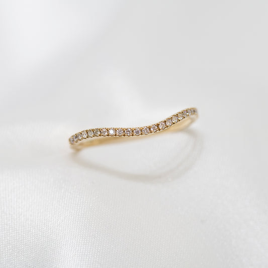 18k玫瑰金波浪造型鑽石戒指 18k Rose Gold Wavy Diamond Eternity Ring