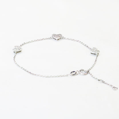 18k White Gold Heart Bracelet 18k白金心心手鏈