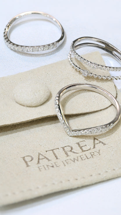 三隻18k白金鑽石戒指 Three 18k White Gold Diamond Rings
